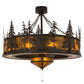 Meyda Lighting Tall Pines 45" 11-Light Oil Rubbed Bronze Chandelier With Amber Mica Shade Glass and Fan