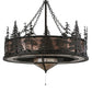 Meyda Lighting Tall Pines 45" 11-Light Oil Rubbed Bronze Chandelier With Silver Mica Shade Glass and Fan