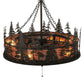Meyda Lighting Tall Pines 45" 11-Light Oil Rubbed Bronze Chandelier With Silver Mica Shade Glass and Fan