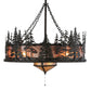 Meyda Lighting Tall Pines 45" 11-Light Oil Rubbed Bronze Chandelier With Silver Mica Shade Glass and Fan