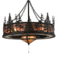 Meyda Lighting Tall Pines 45" 11-Light Oil Rubbed Bronze Chandelier With Silver Mica Shade Glass and Fan