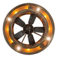 Meyda Lighting Tall Pines 45" 12-Light Antique Copper & Green Trees Chandelier With Amber Mica Shade Glass and Fan