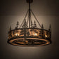 Meyda Lighting Tall Pines 45" 12-Light Oil Rubbed Bronze Chandelier With Silver Mica Shade Glass