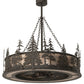 Meyda Lighting Tall Pines 45" 12-Light Oil Rubbed Bronze Chandelier With Silver Mica Shade Glass