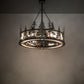 Meyda Lighting Tall Pines 45" 12-Light Oil Rubbed Bronze Chandelier With Silver Mica Shade Glass and Fan