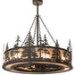Meyda Lighting Tall Pines 45" 12-Light Oil Rubbed Bronze Chandelier With Silver Mica Shade Glass