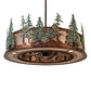 Meyda Lighting Tall Pines 45" 16-Light Vintage Copper & Oil Rubbed Bronze Chandelier With Silver Mica Shade Glass and Fan