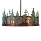 Meyda Lighting Tall Pines 45" 16-Light Vintage Copper & Oil Rubbed Bronze Chandelier With Silver Mica Shade Glass and Fan