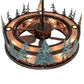 Meyda Lighting Tall Pines 45" 16-Light Vintage Copper & Oil Rubbed Bronze Chandelier With Silver Mica Shade Glass and Fan