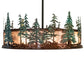 Meyda Lighting Tall Pines 45" 16-Light Vintage Copper & Oil Rubbed Bronze Chandelier With Silver Mica Shade Glass and Fan