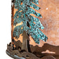 Meyda Lighting Tall Pines 45" 16-Light Vintage Copper & Oil Rubbed Bronze Chandelier With Silver Mica Shade Glass and Fan