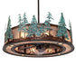 Meyda Lighting Tall Pines 45" 16-Light Vintage Copper & Oil Rubbed Bronze Chandelier With Silver Mica Shade Glass and Fan