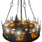 Meyda Lighting Tall Pines 45" 19-Light Black Wildlife Chandelier With Amber Mica Shade Glass and Fan