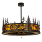 Meyda Lighting Tall Pines 45" 20-Light Copper Vein Chandelier With Ambra Siena Idalight Shade Glass and Fan