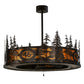 Meyda Lighting Tall Pines 45" 20-Light Copper Vein Chandelier With Ambra Siena Idalight Shade Glass and Fan