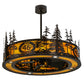 Meyda Lighting Tall Pines 45" 20-Light Copper Vein Chandelier With Ambra Siena Idalight Shade Glass and Fan