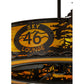 Meyda Lighting Tall Pines 45" 20-Light Copper Vein Chandelier With Ambra Siena Idalight Shade Glass and Fan
