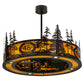 Meyda Lighting Tall Pines 45" 20-Light Copper Vein Chandelier With Ambra Siena Idalight Shade Glass and Fan