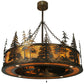 Meyda Lighting Tall Pines 45" 20-Light Dark Burnished Antique Copper Chandelier With Ambra Siena Idalight Shade Glass and Fan