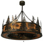 Meyda Lighting Tall Pines 45" 20-Light Dark Burnished Antique Copper Chandelier With Ambra Siena Idalight Shade Glass and Fan
