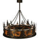Meyda Lighting Tall Pines 45" 20-Light Dark Burnished Antique Copper Chandelier With Ambra Siena Idalight Shade Glass and Fan