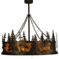 Meyda Lighting Tall Pines 45" 20-Light Dark Burnished Antique Copper Chandelier With Ambra Siena Idalight Shade Glass and Fan