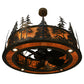 Meyda Lighting Tall Pines 45" 20-Light Dark Burnished Antique Copper Chandelier With Ambra Siena Idalight Shade Glass and Fan
