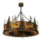Meyda Lighting Tall Pines 45" 20-Light Dark Burnished Antique Copper Chandelier With Ambra Siena Idalight Shade Glass and Fan