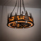 Meyda Lighting Tall Pines 45" 24-Light Antique Copper Chandelier With Ambra Siena Idalight Shade