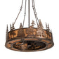 Meyda Lighting Tall Pines 45" 24-Light Antique Copper Chandelier With Ambra Siena Idalight Shade