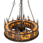Meyda Lighting Tall Pines 45" 24-Light Antique Copper Chandelier With Ambra Siena Idalight Shade