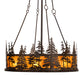 Meyda Lighting Tall Pines 45" 24-Light Antique Copper Chandelier With Ambra Siena Idalight Shade
