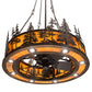 Meyda Lighting Tall Pines 45" 24-Light Antique Copper Chandelier With Ambra Siena Idalight Shade