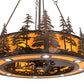 Meyda Lighting Tall Pines 45" 24-Light Antique Copper Chandelier With Ambra Siena Idalight Shade