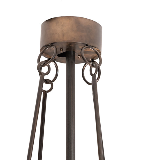 Meyda Lighting Tall Pines 45" 24-Light Antique Copper Chandelier With Ambra Siena Idalight Shade