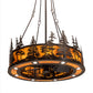 Meyda Lighting Tall Pines 45" 24-Light Antique Copper Chandelier With Ambra Siena Idalight Shade