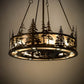 Meyda Lighting Tall Pines 45" 24-Light Antique Copper Chandelier With Silver Mica Shade Glass and Fan