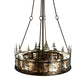 Meyda Lighting Tall Pines 45" 24-Light Antique Copper Chandelier With Silver Mica Shade Glass and Fan
