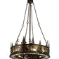 Meyda Lighting Tall Pines 45" 24-Light Antique Copper Chandelier With Silver Mica Shade Glass and Fan