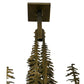 Meyda Lighting Tall Pines 45" 3-Light Antique Copper Island Pendant Light With Amber Mica Shade Glass
