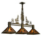 Meyda Lighting Tall Pines 45" 3-Light Antique Copper Island Pendant Light With Amber Mica Shade Glass