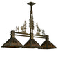 Meyda Lighting Tall Pines 45" 3-Light Antique Copper Island Pendant Light With Amber Mica Shade Glass
