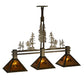 Meyda Lighting Tall Pines 45" 3-Light Antique Copper Island Pendant Light With Amber Mica Shade Glass