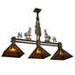 Meyda Lighting Tall Pines 45" 3-Light Antique Copper Island Pendant Light With Amber Mica Shade Glass