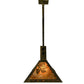 Meyda Lighting Tall Pines 45" 3-Light Antique Copper Island Pendant Light With Amber Mica Shade Glass