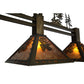 Meyda Lighting Tall Pines 45" 3-Light Antique Copper Island Pendant Light With Amber Mica Shade Glass