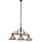 Meyda Lighting Tall Pines 45" 3-Light Antique Copper Island Pendant Light With Silver Shade Glass