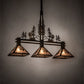 Meyda Lighting Tall Pines 45" 3-Light Antique Copper Island Pendant Light With Silver Shade Glass