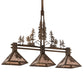 Meyda Lighting Tall Pines 45" 3-Light Antique Copper Island Pendant Light With Silver Shade Glass