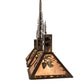 Meyda Lighting Tall Pines 45" 3-Light Antique Copper Island Pendant Light With Silver Shade Glass